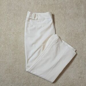 The Limited Drew Fit Lined Cream Wide Leg Trousers‎ Women's Size 16S